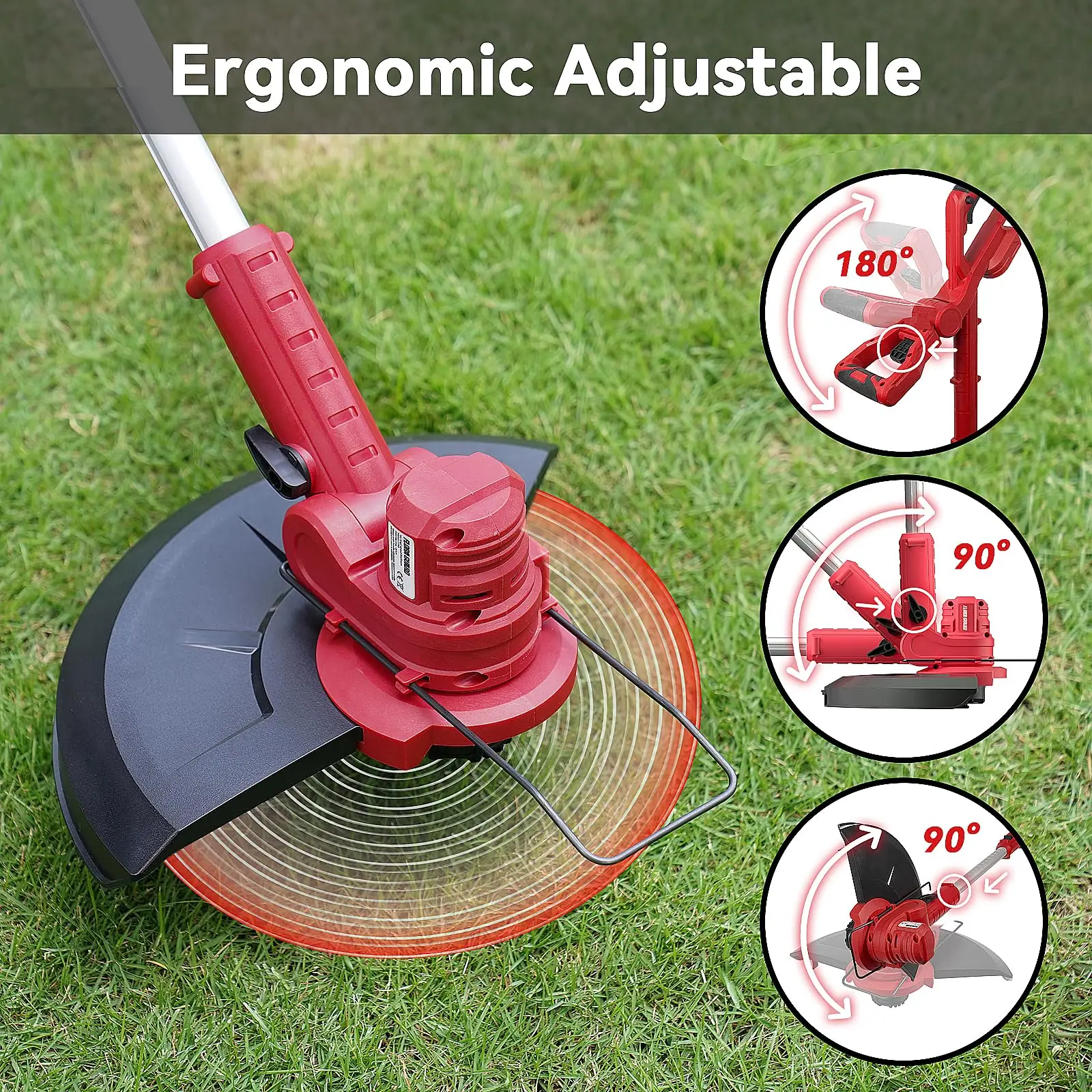 Electric String Trimmer for Lawn Mower & Grass Trimmer Long Battery Life Fast Charging Lawn Edging Weed Cutting