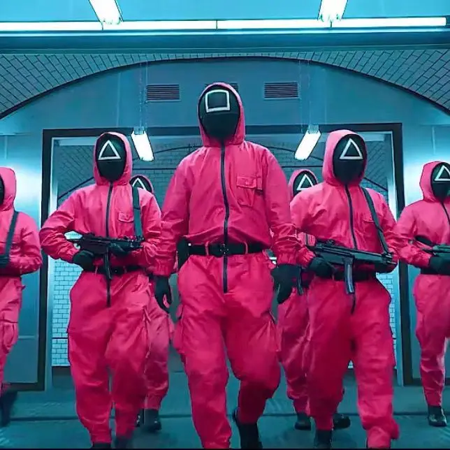 Korean Tv Squid Game Series Clothes Halloween Costumes Same Paragraph Red Plus Size Jumpsuits Squid Game  Cosplay Juego Calamar