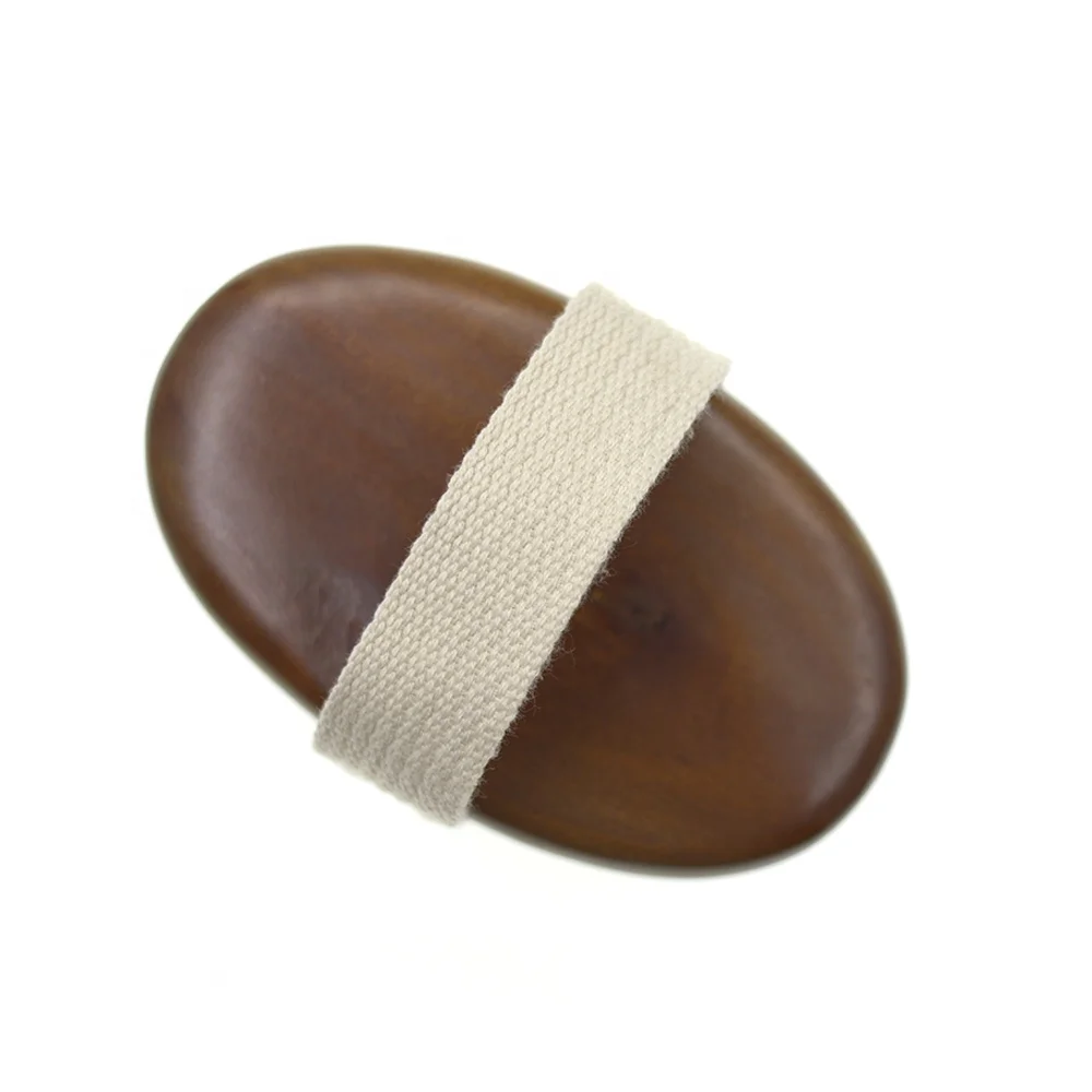 Роскошная щетка для сухого тела из коричневого дерева с натуральной сизальной щетиной