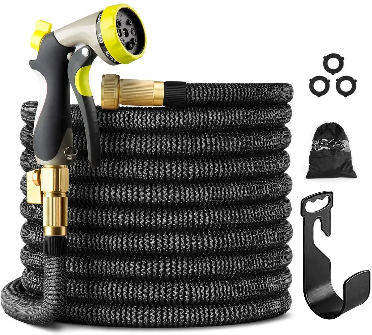 Wash Flowers Telescopic Water Hose Gun Set Factory Promotion Customized Pipe for Car  Garden Hose Zinc Alloy Nozzle Elastic