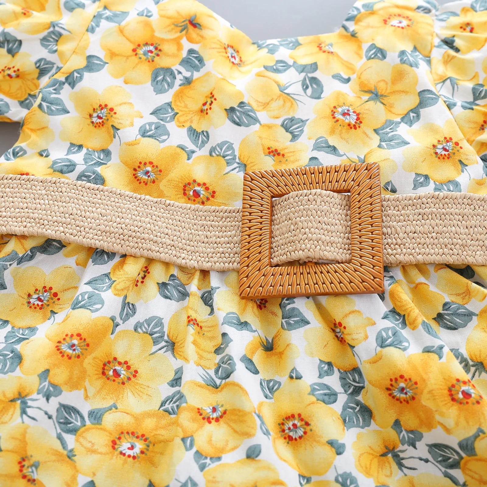 Wholesale Floral Princess Baby Girl Dress V Neck Summer Cotton Sleeveless Child Casual Dress For Elegant Children Dress 2024