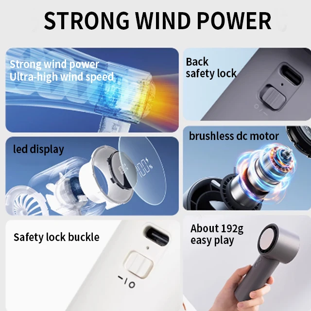 Wholesale Price High Speed Screen Digital Display Portable Fan Powerful 4000mAh Battery USB Handheld Mini Fan