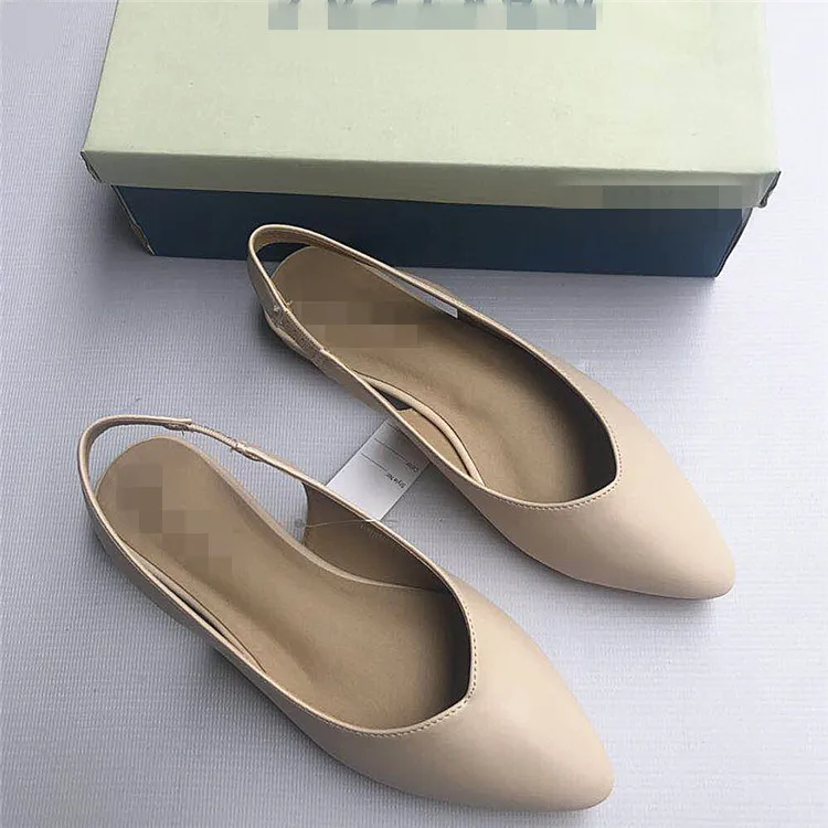 Hot sale lady fancy pointed toe slingback flats women comfortable dress pump shoes