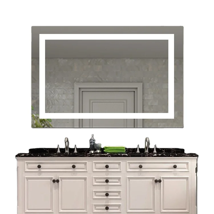 Rectangle Environmental Defogger LED Bathroom Mirror with Touch Switch Espejos