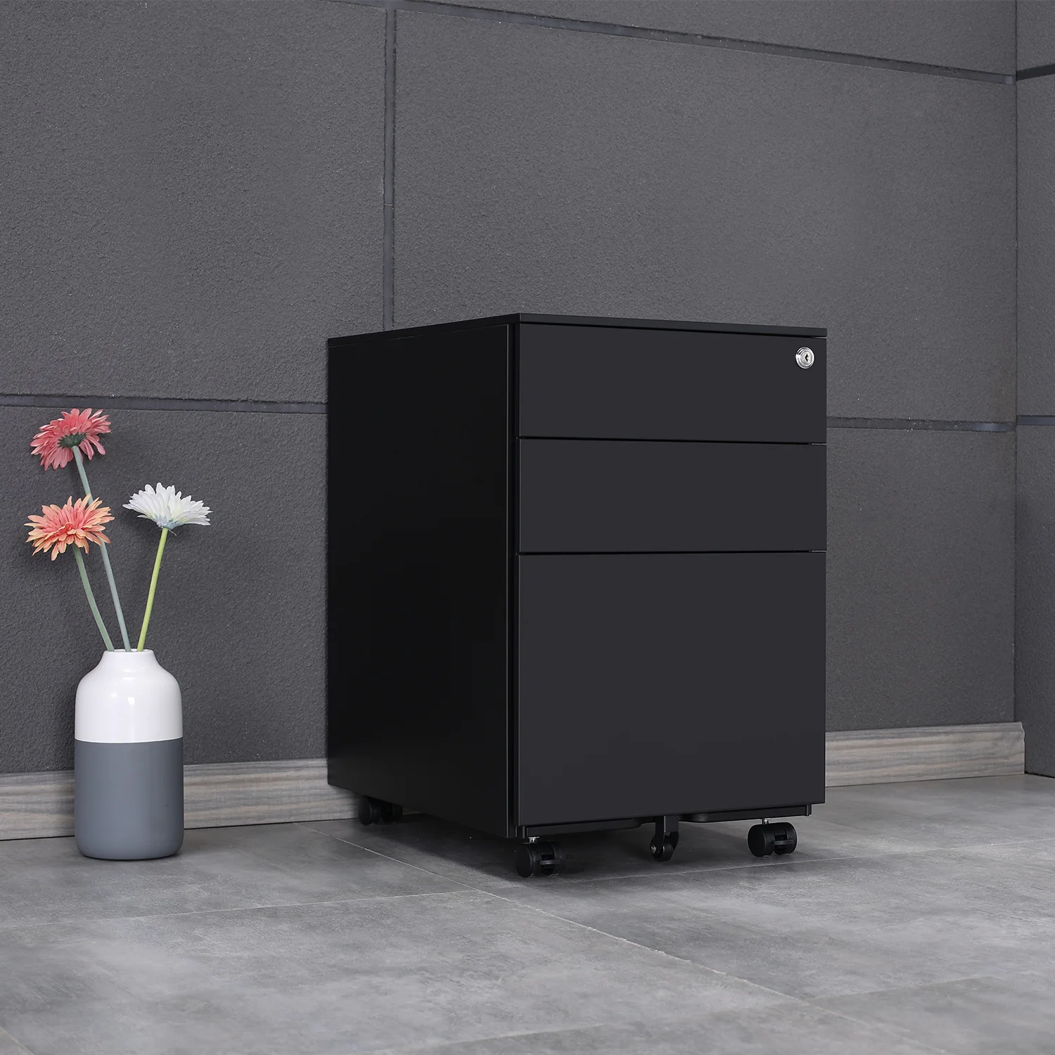 Design Customized Color Office Movable Drawer Filing Cabinet Bedroom Furniture Durable School Desk 3 Drawer Modern Small Cabinet