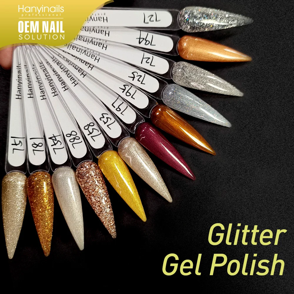 Hanyinails One Stop OEM Solution фабричное предложение профессиональный УФ-гель Гель-лак для ногтей с красными блестками