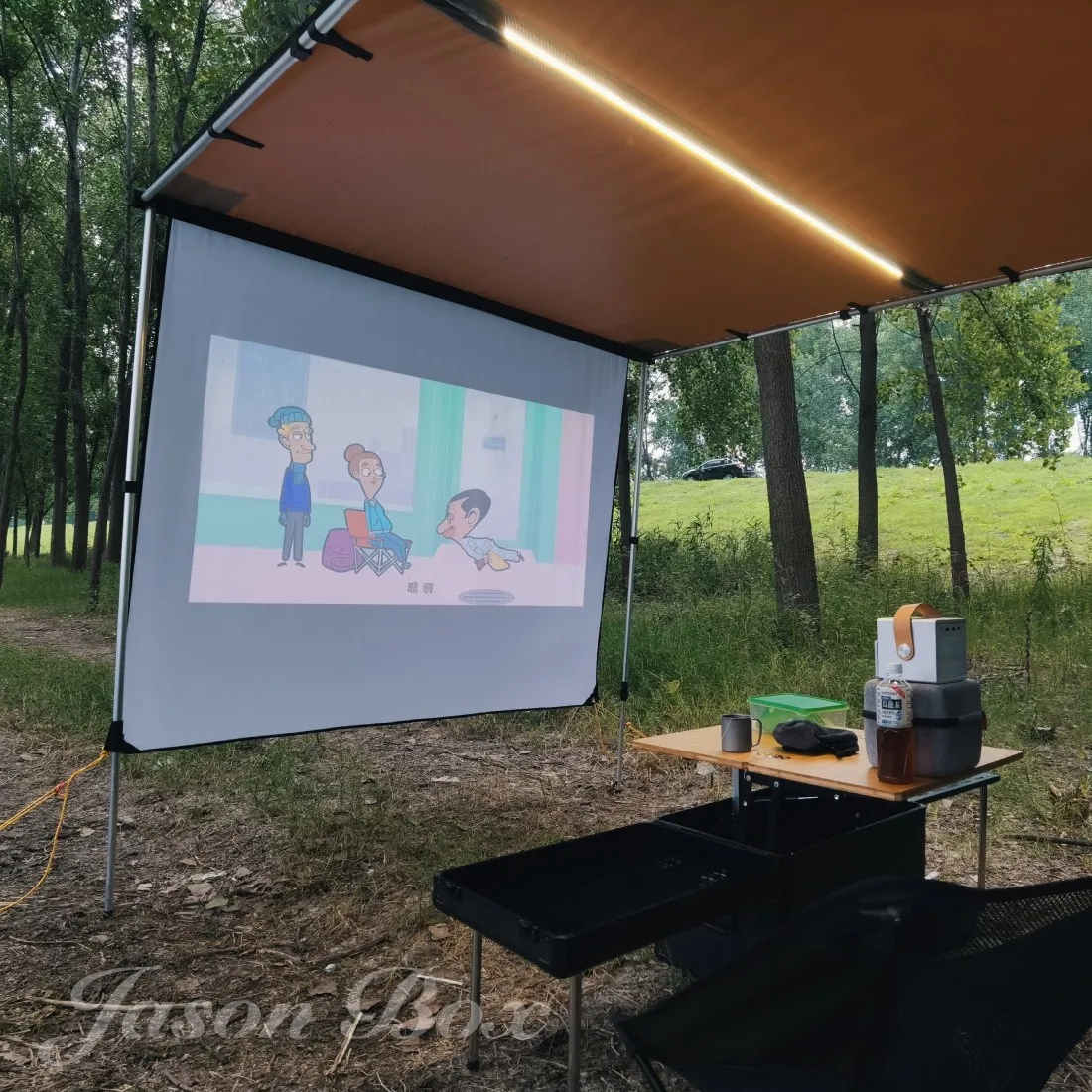 Jason Camping Folding Quick Mounting Chute Car Side Awning Dedicated Projection Screen