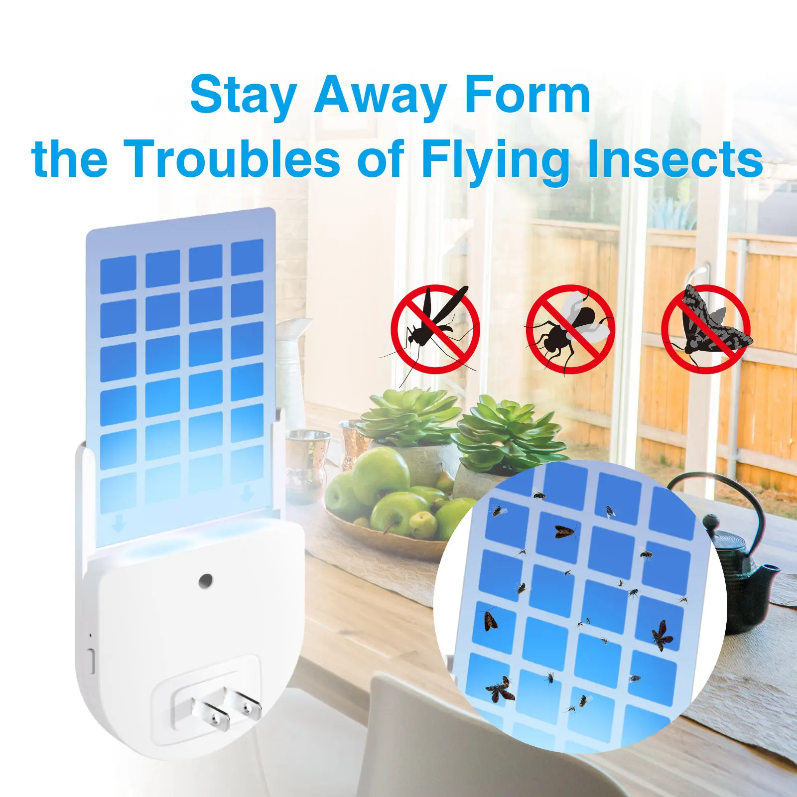 Dimmable Led Night Light Refills Glue Boards UVA Light Attract Mosquito Fly Trap