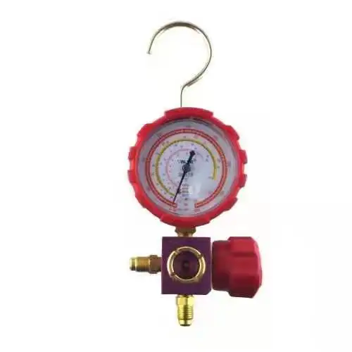 AC Aluminum Refrigeration Fits R410 R134A R12 R22 Refrigerants Machine Pressure Gauge Manifold Gauge