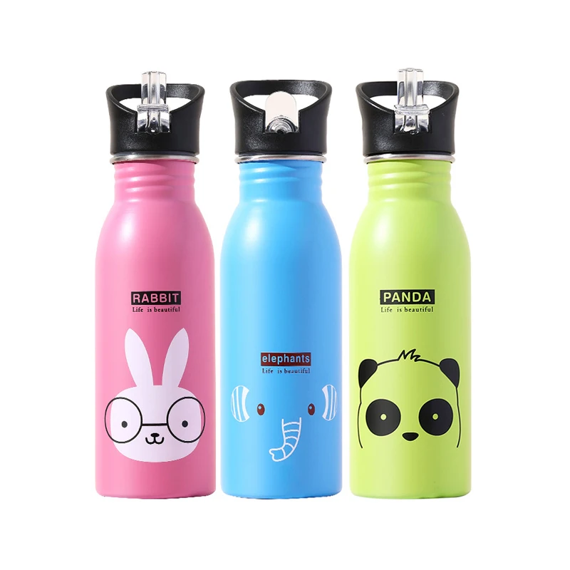 FX Water Bottle Lovely for Children 304 Stainless Steel Sports Kettle 500ml Outdoor Portable Sports Cup