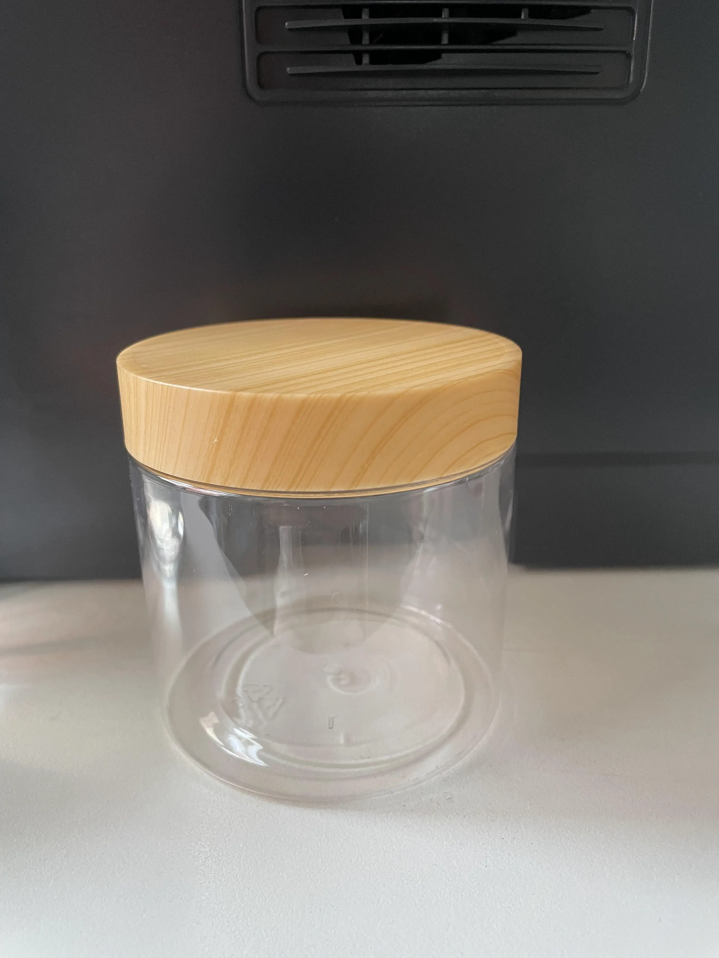 Transparent 150ml Pet Jar with Plastic Bamboo Lid for Storing Candy Pet Food Cookie Sugar Capacities 50g and 100g