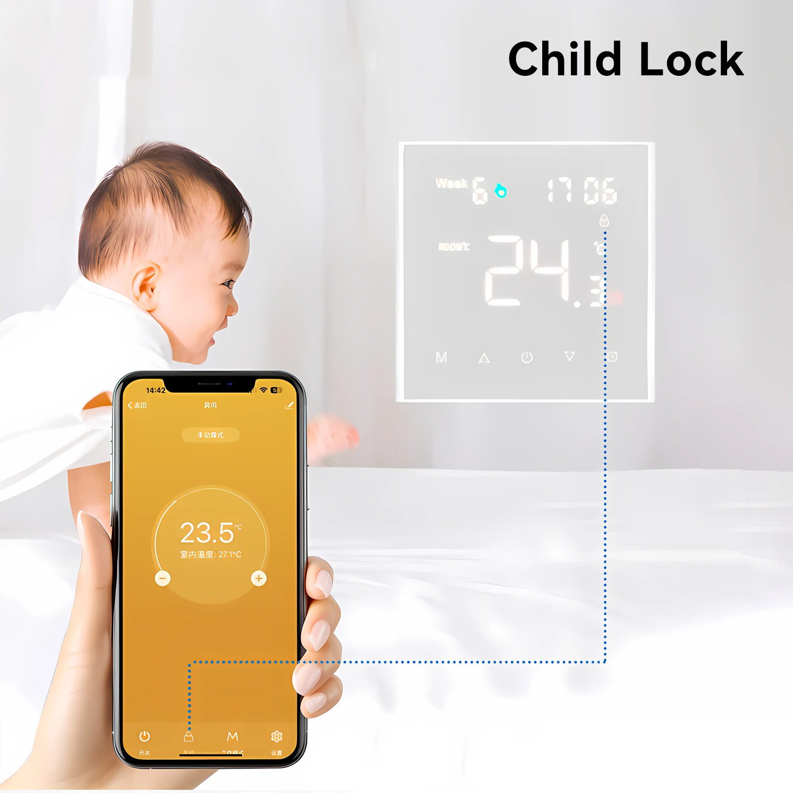 Tuya WiFi Smart Programmable MK90 3A/16A Electric/Gas Boiler/Water LED Home Heating Temperature Controller