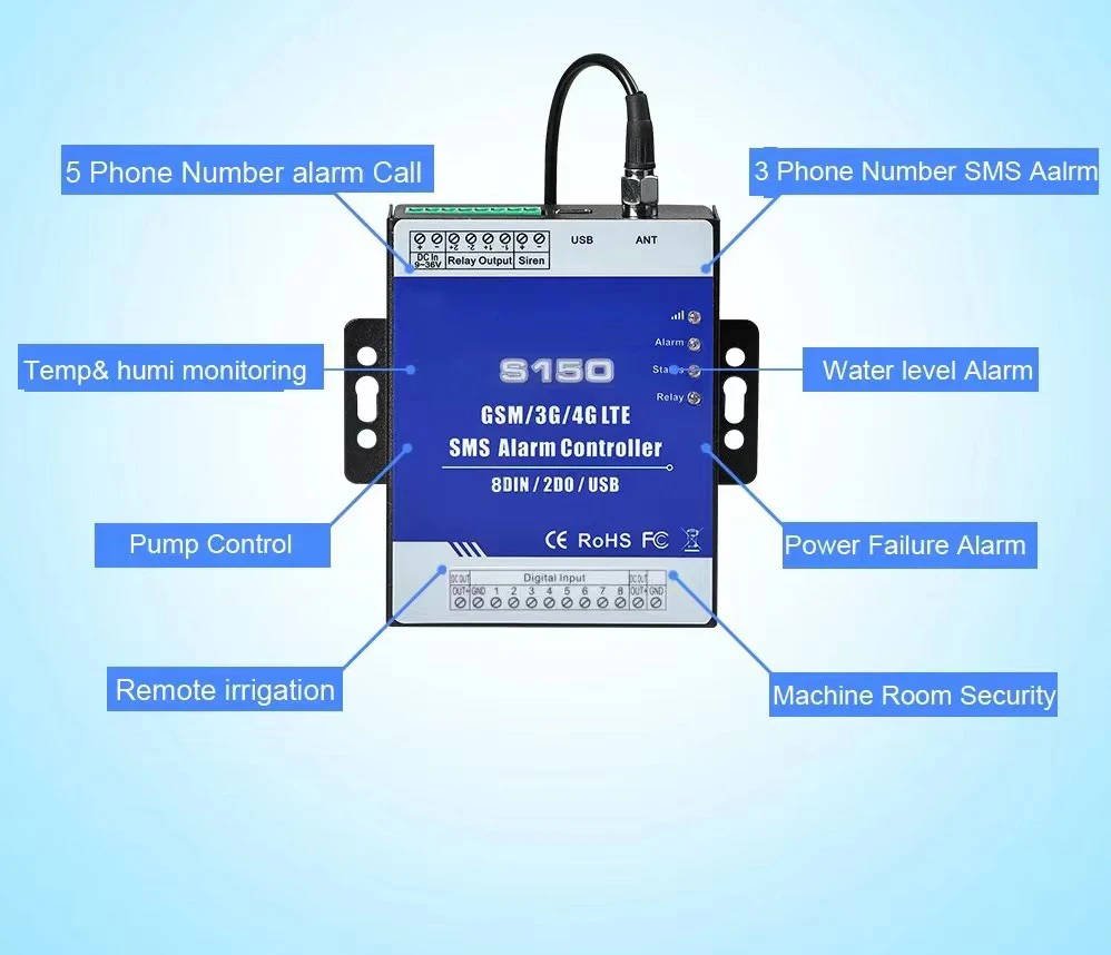 Pump Control on/off System S150 GSM SMS Alarm Controller