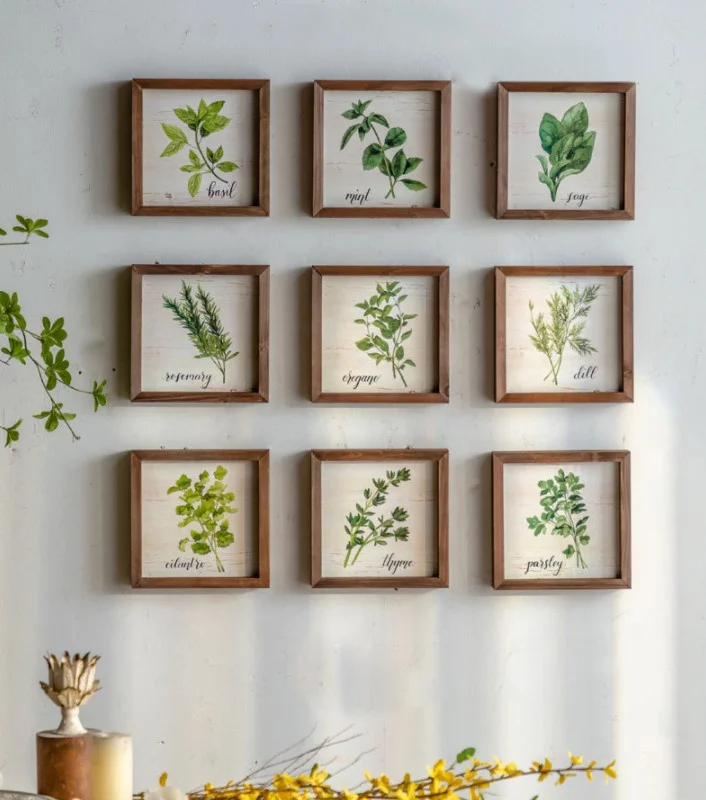 Nordic Creative Photo Wall 9-Piece Set Wall Decorations For Home Wood Craft Painting Background Furniture Bedroom Sets