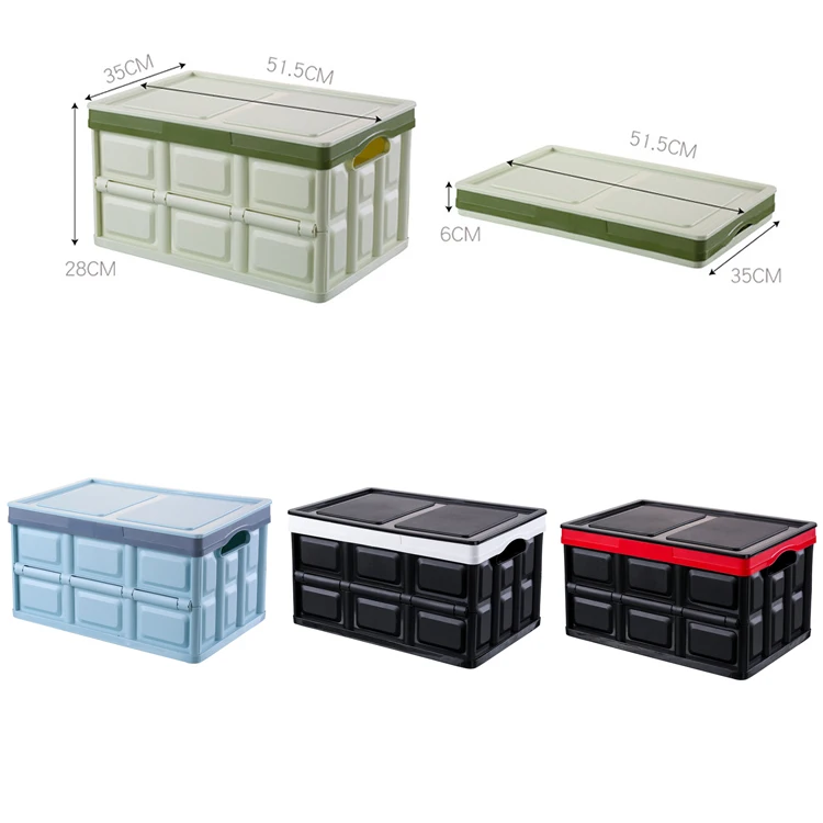 
51.5*35*28cm Rectangle PP Plastic Cloth Organizer Foldable Storage Box 