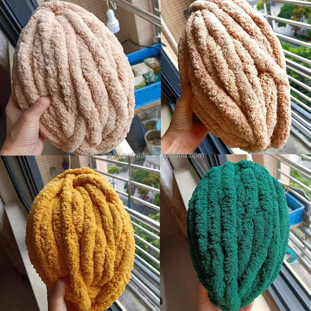 wholesale Soft Chunky Yarn Arm Knitting Chenille Yarn Chunky Knit Vegan Yarn for Scarves