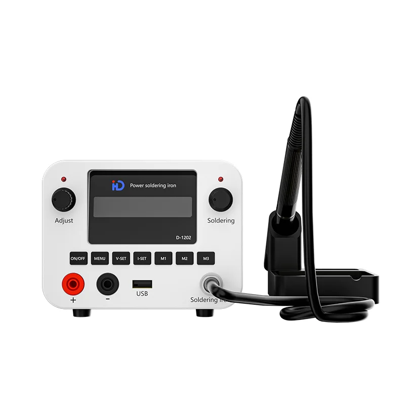 TBK D-1202 mini intelligent power soldering iron equipped with T12 temperature adjustable and USB fast charging port