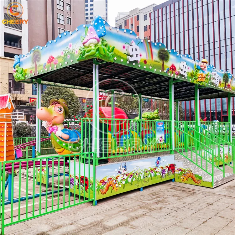 Customized theme park equipment kiddie game cheap 12 seats sliding Dinosaur roller coaster rides sale