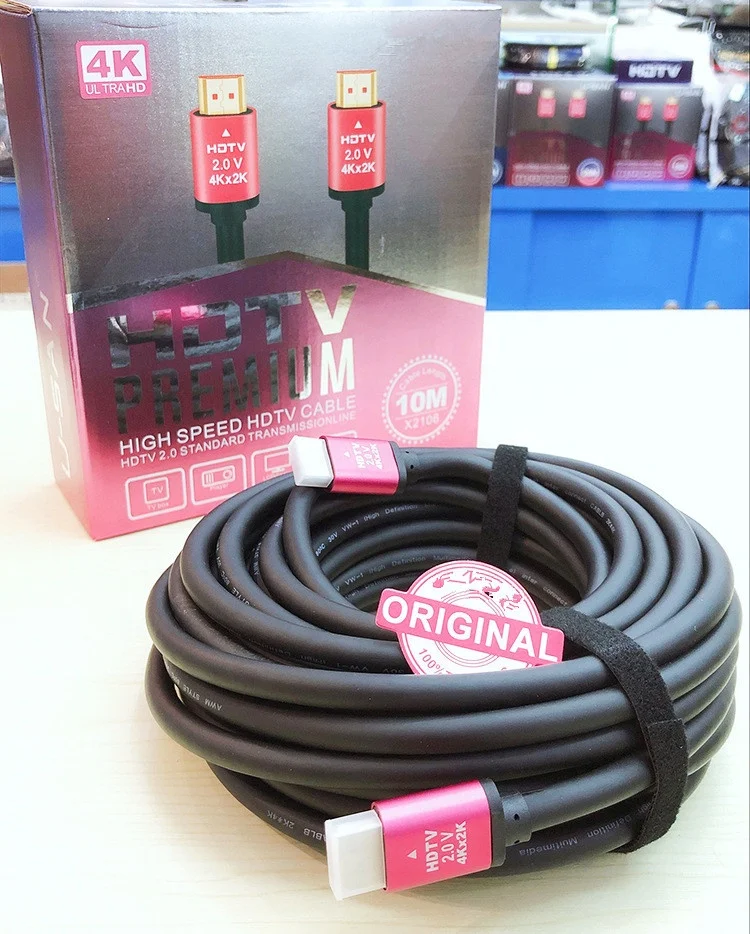 OEM Factory 2.0 HDMI CABLE 4K 1.5M 3M 5M 10M 15M 20M 30M Color box packaging