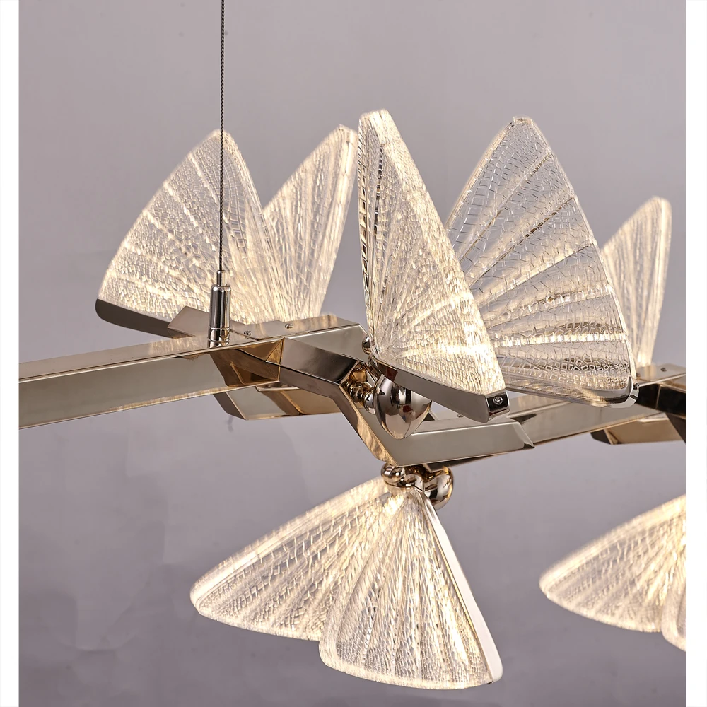 Modern LED Light Butterfly Organic Acrylic Home Romantic Dream Dining Room Chandelier