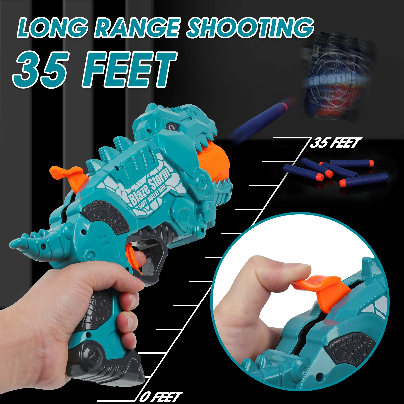 Wholesale Children Shooting Game Plastic Dinosaur EVA Soft Bullet Gun Toys Dino Blaster with 20 Soft Foam Darts for boys
