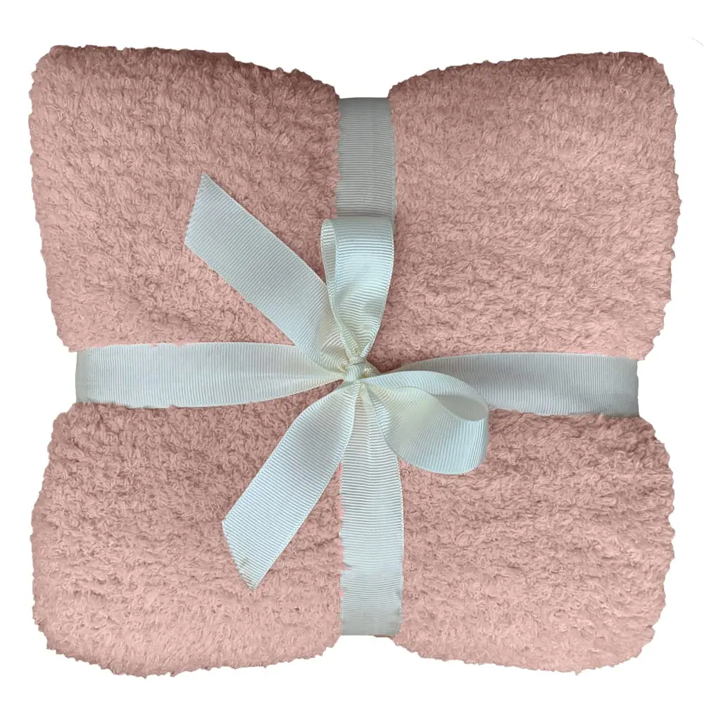 High Quality brushed polyester knitting fabric for blanket chunky knit blanket organic baby knit