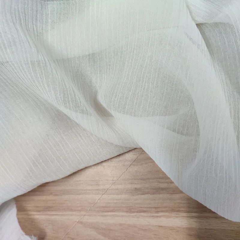 30%silk 70%cotton crinkle chiffon fabric wrinkled silk cotton fabric