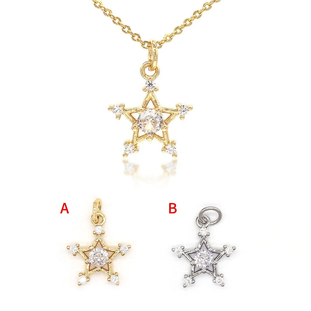 American new style stacked star collarbone chain simple love diamond water drop necklace for women