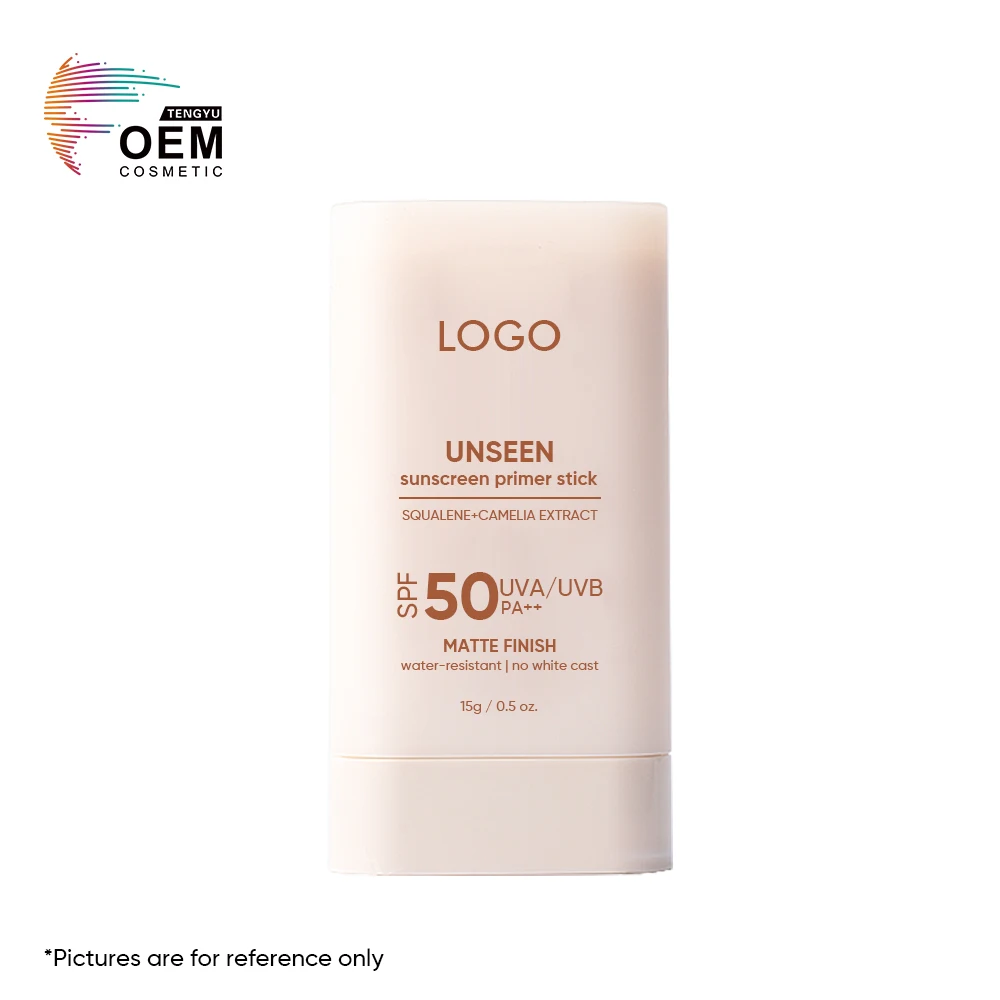 Oem Camelia Natural Matte Finish Uv Protection Lightweight Invisible Solar Stick Spf 50 Pa++ Makeup Primer Sunscreen Stick