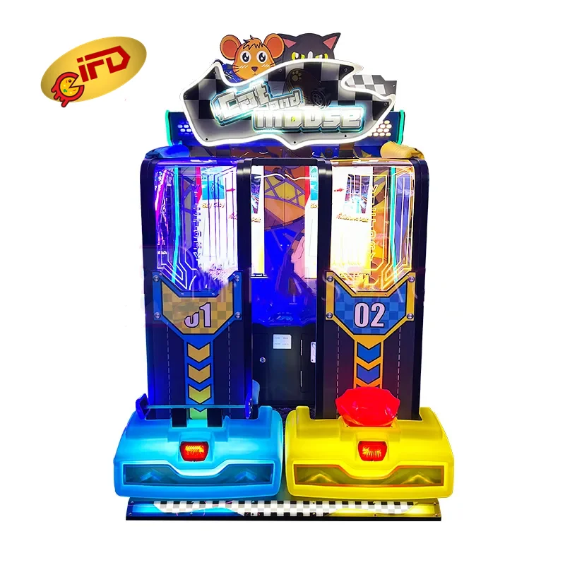 IFD Coin Operated Cat And Mouse Indoor Driving Game Kids Drive Car Racing Speed Redemption Game Machine