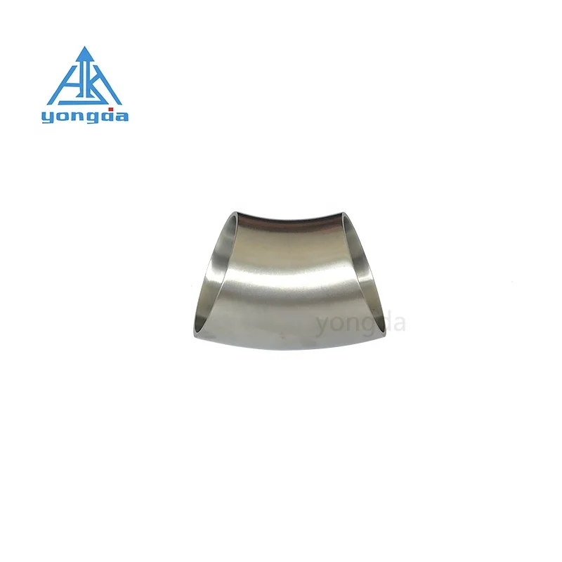 Yongda mirror surface Sanitary 304 316L stainless steel Pipe Fitting 45 degree elbow