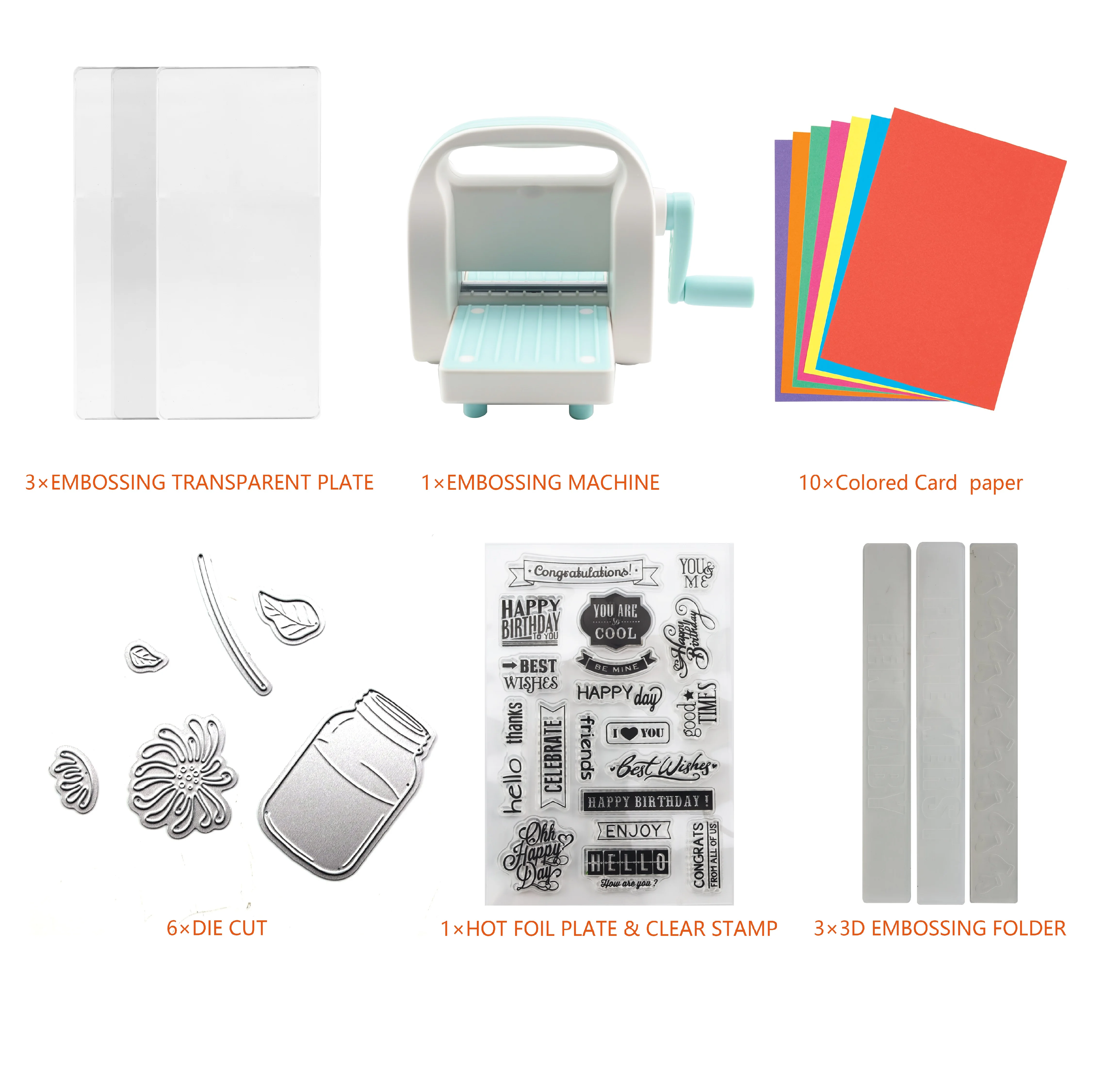 Manual Die Cutting & Embossing Machine, Portable Cut Machines, 3 inch Opening Scrapbooking Machine Full Kit Included