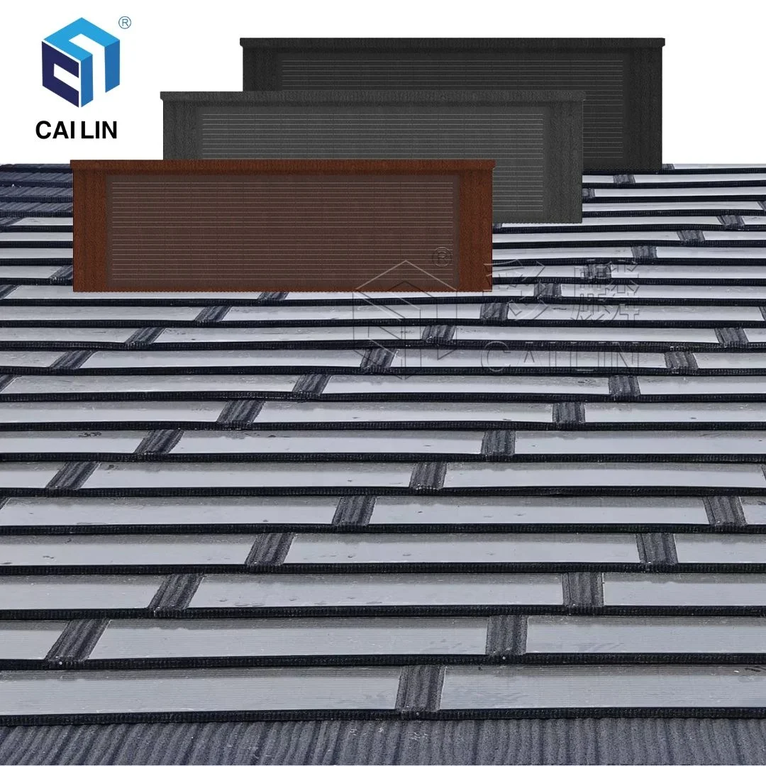 BIPV Greenhouse Glass Panels Rooftop Solar Panels Monocrystalline Silicon Stone Coated Roofing Tile