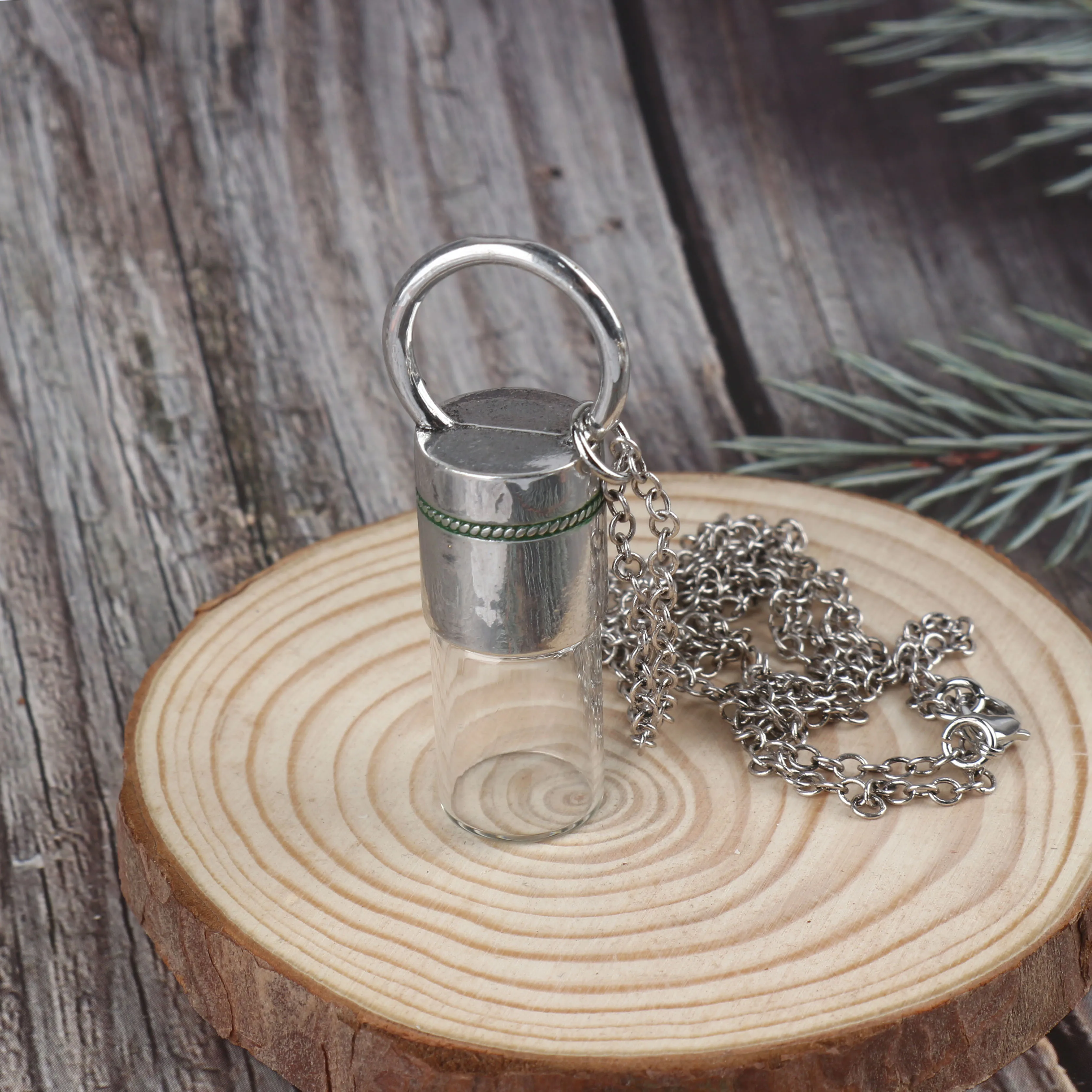 Rose Quartz Raw Crystals Crystal Gemstone Pendant Chain Mini Bottle Perfume Necklace