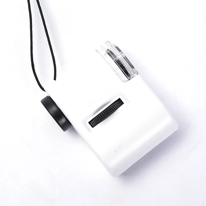 Color box with leather case white microscope, LED light purple light 60x microscope jewelry magnifying glass