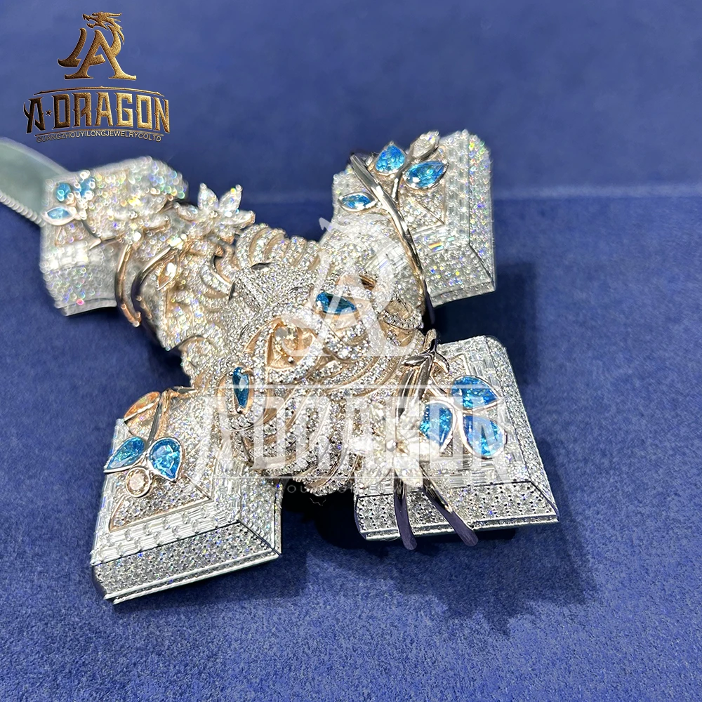 Fashion design GRA High quality moissanite Jewelry Iced Out VVS Moissanite Hip Hop big cross Pendant