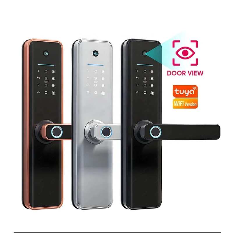 Waterproof Biometric Digital Electronic Fingerprint Wifi Camera Capture AutomaticTuya Smart Door lock