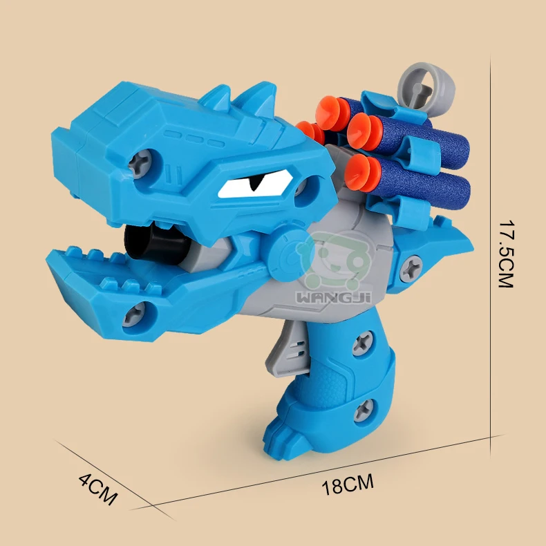 Assemble disassemble dinosaur shooting soft gun mini plastic bullet gun toy