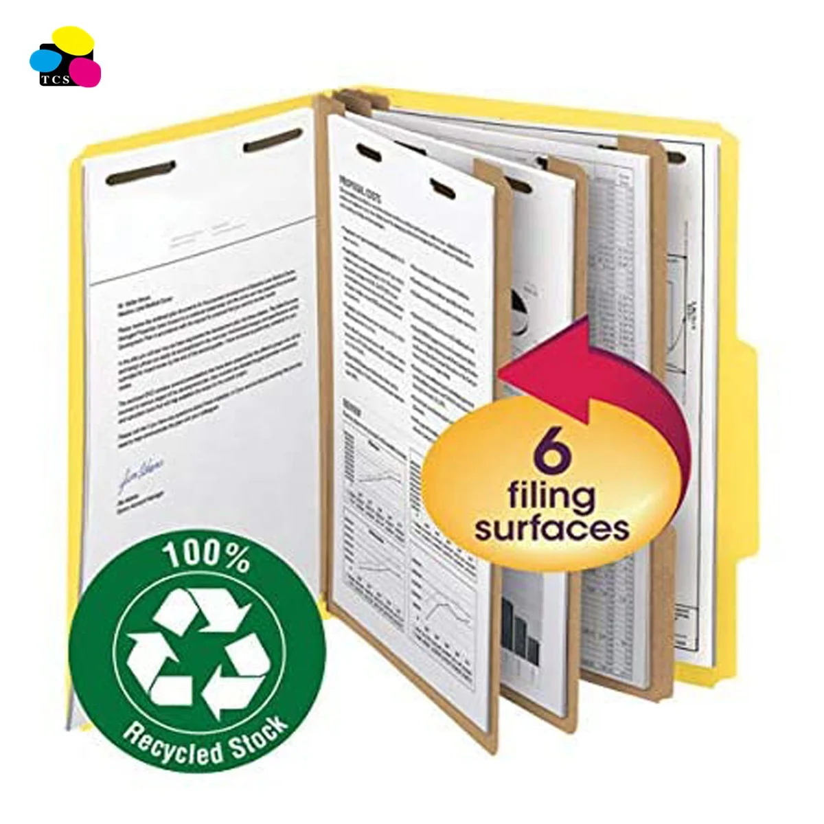 High Quality Two Dividers Letter Handmade Paper Pressboard Classification File Folder