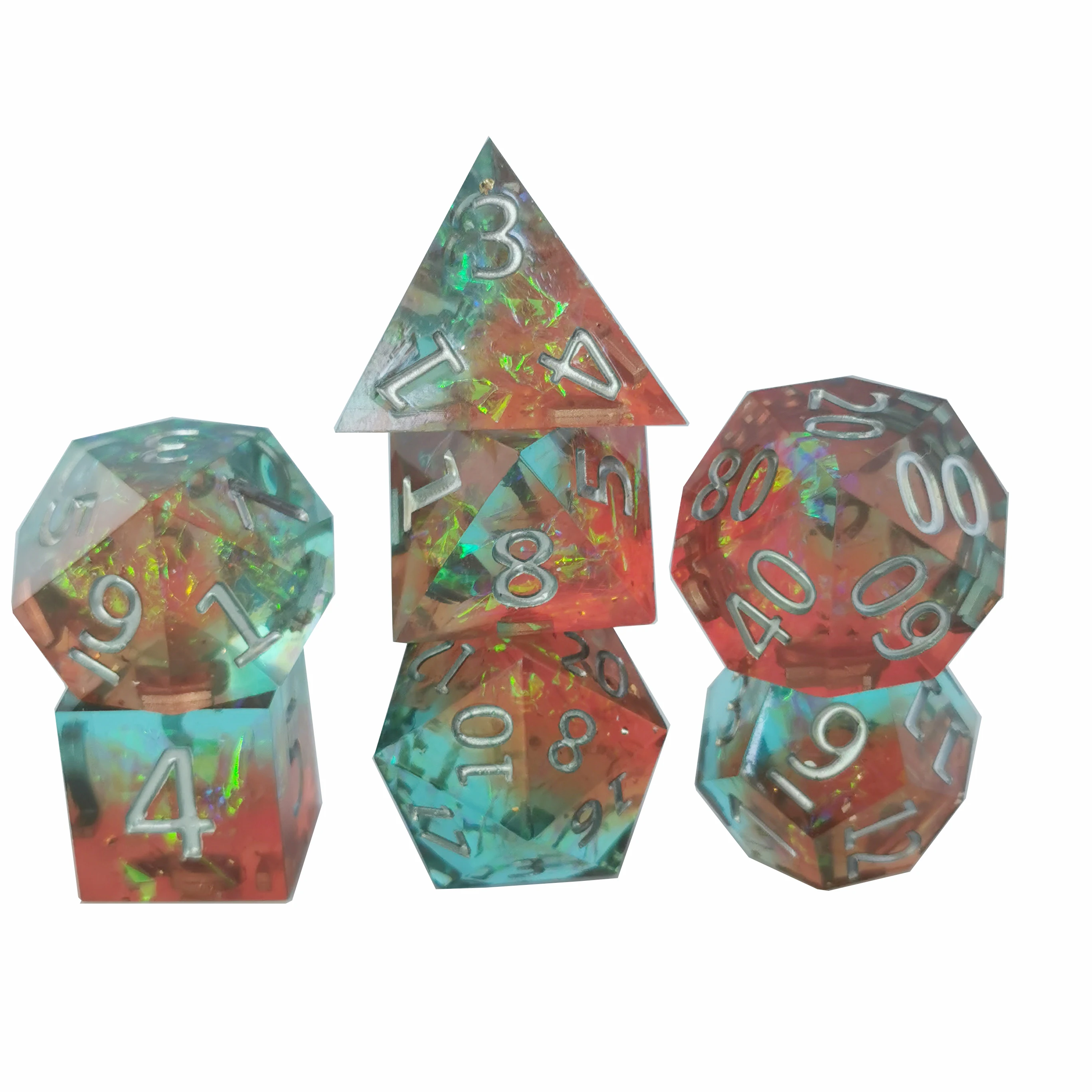 Острые Угловые игральные кости под заказ DND, пластиковые игровые кости