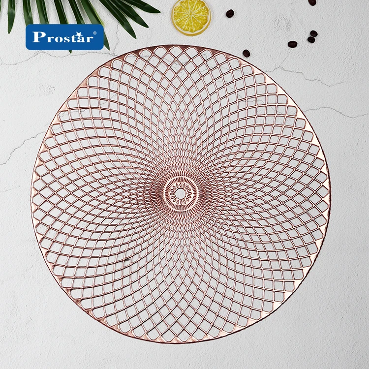 Luxury new design 2020 gold clean pvc lace placemat metallic plastic mat
