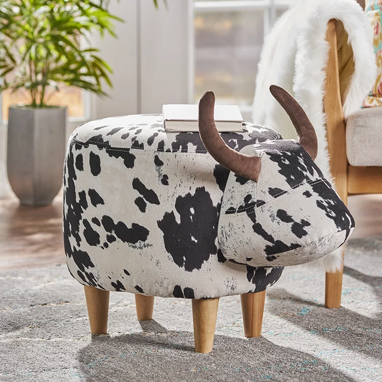 Free shipping within the U.S Black and White CowBertha Ottoman
