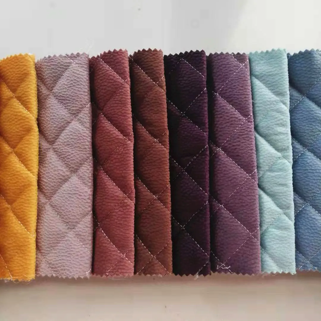 2019 New Collection breathable polyester design velvet Single sided quilted knit car seat cover  fabric