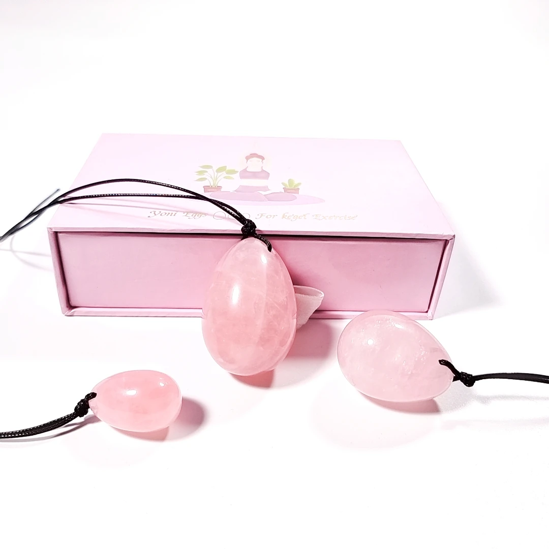2023 Mass Production Natural Rose Quartz Yoni Eggs Yoni Egg Kegel Gift