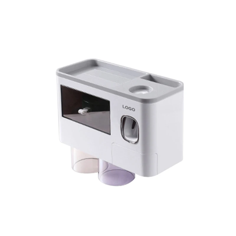 Baolong Factory Magnetic Adsorption Wall-mounted Multifunction Automatic Toothpaste Dispenser Squeezer Storage Rack