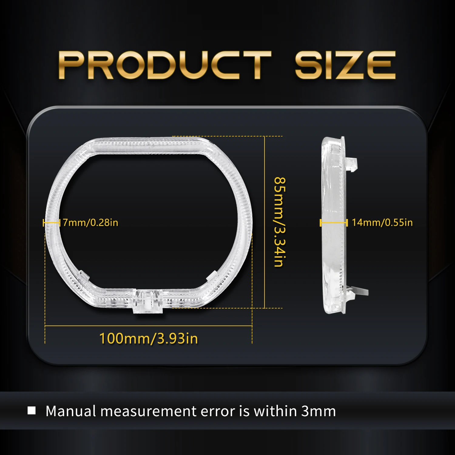 2.5 inch led 2 eye fit for projector lens headlight decorative cover mask angel eyes shrouds