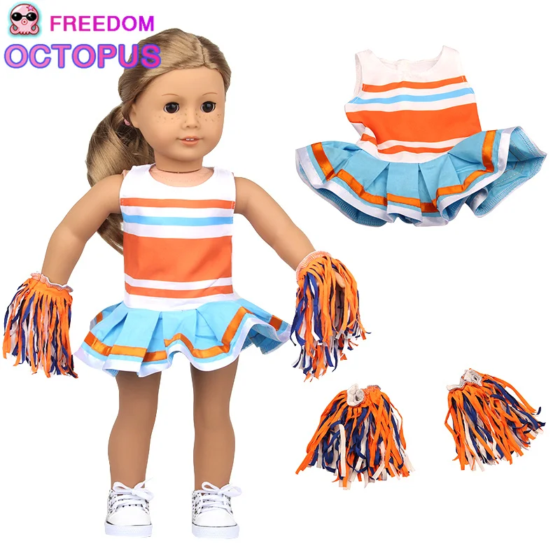 Newest Arrival 18 Inch American Doll Girl Cheerleaders Dress Fashion Doll Cheeringleading Dress
