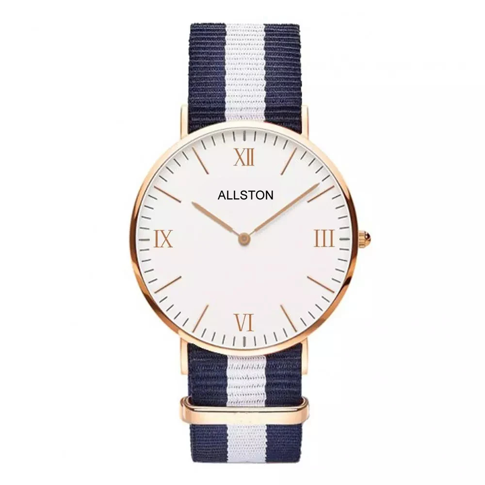ASN-21 Strip Strap Minimalist Women Watch with interchangeable Bands Custom Watches MOQ 1 Nylon and Leather Strap Watch for man