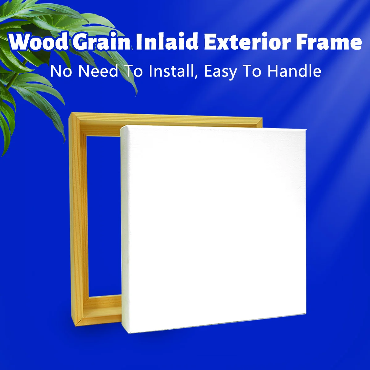 Mengzhihua Wholesale Art Supplies Floater Frames for Canvas Paintings, Canvas Picture Frame (30x30CM, Burlywood)