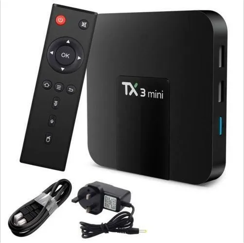  Четырехъядерный TX3 Mini 16GB Android 8 1 Wifi Smart TV Box Подходит для голосового пульта и